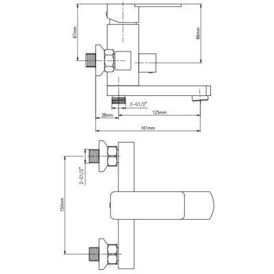 Будкрам купить Смеситель для ванны GF (CRM)S-10-005BN Смеситель для ванны GF (CRM)S-10-005BN 2