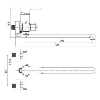 Будкрам купить Смеситель для ванны GF (CRM)S-12-005N Смеситель для ванны GF (CRM)S-12-005N 2