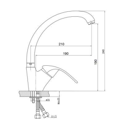 Будкрам купить Смеситель для кухни GF (CRM)S-12-008F Смеситель для кухни GF (CRM)S-12-008F 2