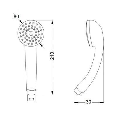 Будкрам купить Лейка для ручного душа GF (CRM)-SH-109GR Лейка для ручного душа GF (CRM)-SH-109GR 2