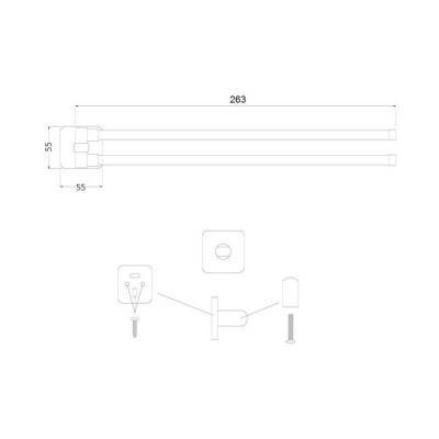 Будкрам купить Полотенцедержатель Cosh (CRM)S-81-604-2 Полотенцедержатель Cosh (CRM)S-81-604-2 2