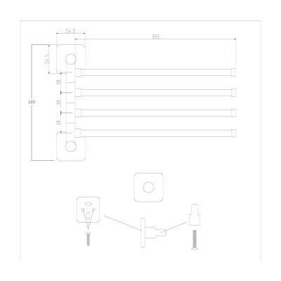 Будкрам купить Полотенцедержатель GF (CRM)S-2714 Полотенцедержатель GF (CRM)S-2714 2