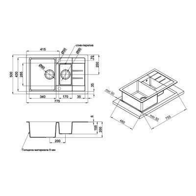 Будкрам купить Кухонная мойка GF 780x495/200 BLA-03 (GFBLA03780495200) Кухонная мойка GF 780x495/200 BLA-03 (GFBLA03780495200) 2