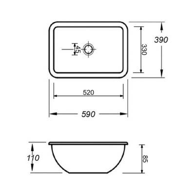 Будкрам купить Раковина GF (ONY-04) 590х390/110 Раковина GF (ONY-04) 590х390/110 2