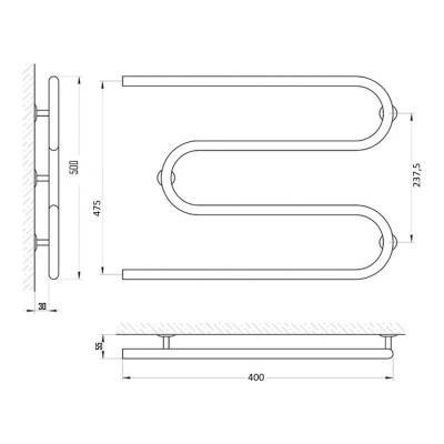 Будкрам купити Полотенцесушитель водяний змійовик D 25х3 / 4 " 50х40 Полотенцесушитель водяний змійовик D 25х3 / 4 " 50х40 2