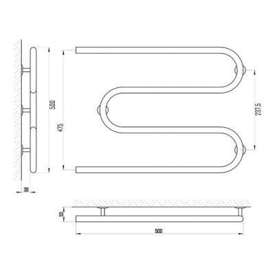 Будкрам купити Полотенцесушитель водяний змійовик D 25х3 / 4 " 50х50 Полотенцесушитель водяний змійовик D 25х3 / 4 " 50х50 2