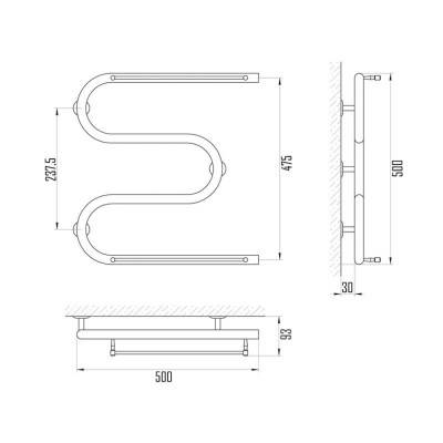 Будкрам купити Полотенцесушитель водяний змійовик D 25х3 / 4 " 50х50 з полотенцедержателем Полотенцесушитель водяний змійовик D 25х3 / 4 " 50х50 з полотенцедержателем 2