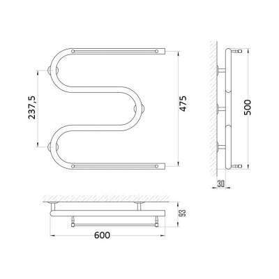 Будкрам купити Полотенцесушитель водяний змійовик D 25х3 / 4 " 50х60 з полотенцедержателем Полотенцесушитель водяний змійовик D 25х3 / 4 " 50х60 з полотенцедержателем 2