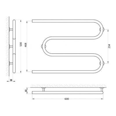 Будкрам купити Полотенцесушитель водяний змійовик D 32х1 " 50х60 Полотенцесушитель водяний змійовик D 32х1 " 50х60 2