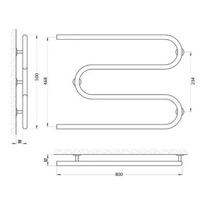 Будкрам купить Полотенцесушитель водяной Змеевик D 32х1" 50х80 Полотенцесушитель водяной Змеевик D 32х1" 50х80 2
