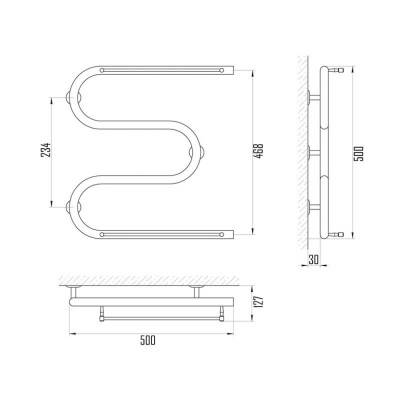 Будкрам купити Полотенцесушитель водяний змійовик D 32х1 " 50х50 з полотенцедержателем Полотенцесушитель водяний змійовик D 32х1 " 50х50 з полотенцедержателем 2