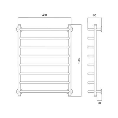 Будкрам купити Полотенцесушитель водяний Трапеція D 38/25 40х100 Полотенцесушитель водяний Трапеція D 38/25 40х100 2