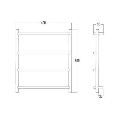 Будкрам купити Полотенцесушитель водяний Трапеція D 38/25 40х50 Полотенцесушитель водяний Трапеція D 38/25 40х50 2
