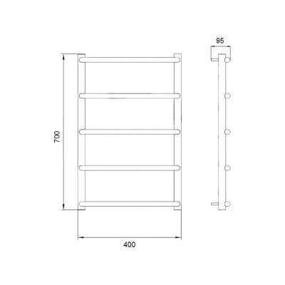 Будкрам купити Полотенцесушитель водяний Трапеція D 38/25 40х70 Полотенцесушитель водяний Трапеція D 38/25 40х70 2