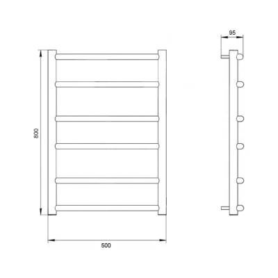 Будкрам купить Полотенцесушитель водяной Трапеция D 38/25 50х80 Полотенцесушитель водяной Трапеция D 38/25 50х80 2