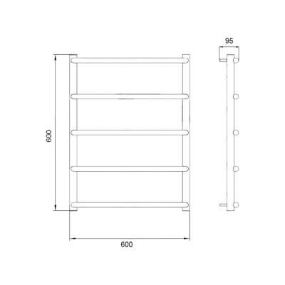 Будкрам купити Полотенцесушитель водяний Трапеція D 38/25 60х60 Полотенцесушитель водяний Трапеція D 38/25 60х60 2