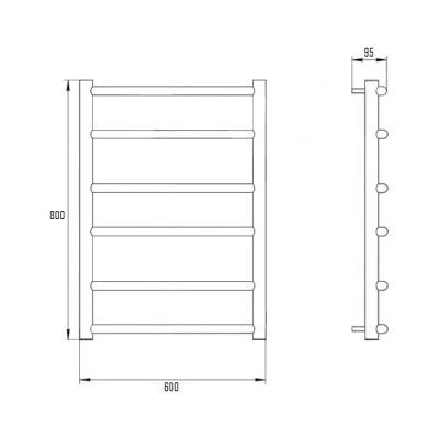 Будкрам купити Полотенцесушитель водяний Трапеція D 38/25 60х80 Полотенцесушитель водяний Трапеція D 38/25 60х80 2