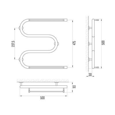 Будкрам купити Полотенцесушитель водяний змійовик D 25х1 / 2 " 50х50 з полотенцедержателем Полотенцесушитель водяний змійовик D 25х1 / 2 " 50х50 з полотенцедержателем 2