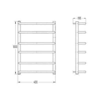 Будкрам купити Рушникосушка Водяна Драбинка D 38/20х1 / 2" 40х80 Рушникосушка Водяна Драбинка D 38/20х1 / 2" 40х80 2