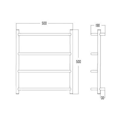 Будкрам купить Полотенцесушитель водяной Лесенка D 38/20х1/2" 50х50 Полотенцесушитель водяной Лесенка D 38/20х1/2" 50х50 2