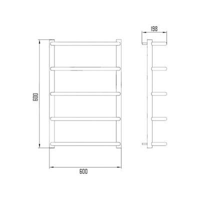Будкрам купити Рушникосушка Водяна Драбинка D 38/20х1 / 2" 60х60 Рушникосушка Водяна Драбинка D 38/20х1 / 2" 60х60 2