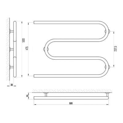 Будкрам купить Полотенцесушитель водяной Змеевик D 25х1/2" 50х50 Полотенцесушитель водяной Змеевик D 25х1/2" 50х50 2