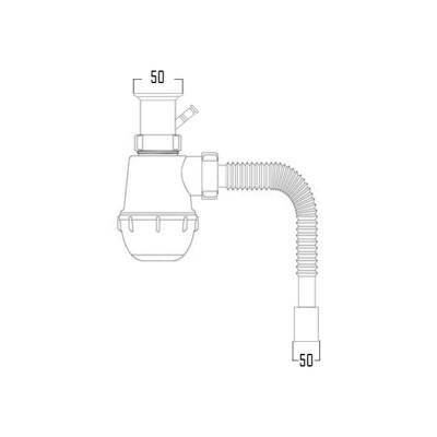 Будкрам купить Сифон для кухонной мойки Krono Plast М1550 Сифон для кухонной мойки Krono Plast М1550 2