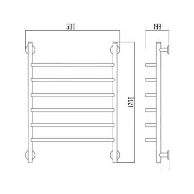 Будкрам купить Полотенцесушитель водяной Лесенка D 38/20х1/2" 50х120 Полотенцесушитель водяной Лесенка D 38/20х1/2" 50х120 2