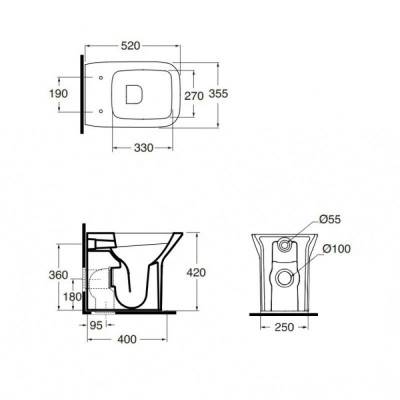 Будкрам купити Унітаз підлоговий Azzurra Prua PRU100B1P Унітаз підлоговий Azzurra Prua PRU100B1P 2