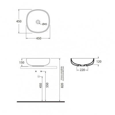 Будкрам купить Раковина-чаша Azzurra Clas+ CLI45B1 Shiny white Раковина-чаша Azzurra Clas+ CLI45B1 Shiny white 2