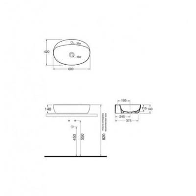 Будкрам купить Раковина-чаша Azzurra Clas+ ECI60MB1 Shiny white Раковина-чаша Azzurra Clas+ ECI60MB1 Shiny white 2
