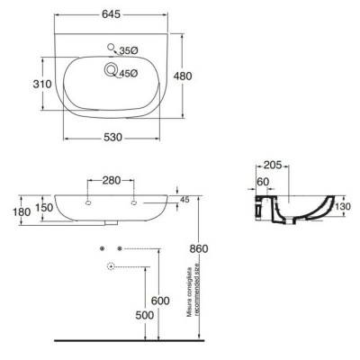 Будкрам купить Раковина Azzurra Pratica PRA200B1 Shiny white Раковина Azzurra Pratica PRA200B1 Shiny white 2