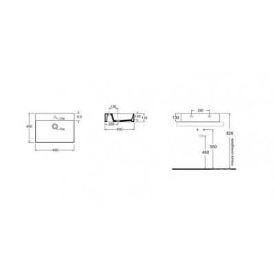 Будкрам купить Раковина Azzurra Elegance squared EQA60MB1 Shiny white Раковина Azzurra Elegance squared EQA60MB1 Shiny white 2
