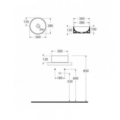 Будкрам купить Раковина-чаша Azzurra Lavabi arredo ROU30B1 Shiny white Раковина-чаша Azzurra Lavabi arredo ROU30B1 Shiny white 2