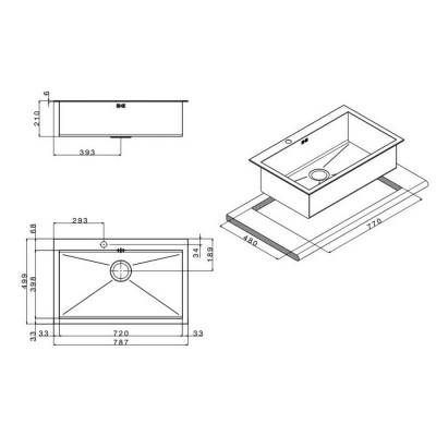 Будкрам купити Кухонна Мийка Apell Amalthea SQ72ISC Satin Кухонна Мийка Apell Amalthea SQ72ISC Satin 2
