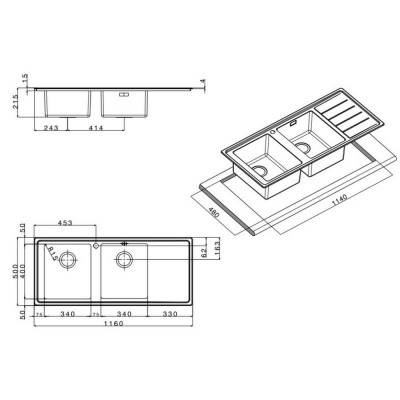 Будкрам купити Кухонна Мийка Apell Linear Plus LNP1162FRBC Brushed Кухонна Мийка Apell Linear Plus LNP1162FRBC Brushed 2