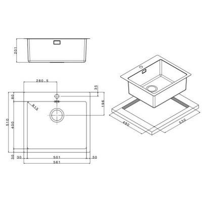 Будкрам купить Кухонная мойка Apell Linear Plus LNP50FBC Brushed Кухонная мойка Apell Linear Plus LNP50FBC Brushed 2
