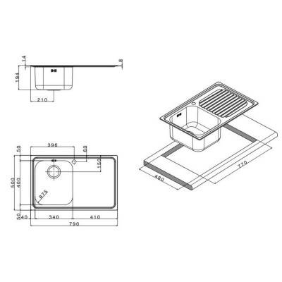 Будкрам купити Кухонна Мийка Apell Venezia VE791ILAC Satin Кухонна Мийка Apell Venezia VE791ILAC Satin 2