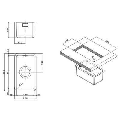 Будкрам купити Кухонна Мийка Apell Ferrara Plus FEM18UBC Brushed Кухонна Мийка Apell Ferrara Plus FEM18UBC Brushed 2