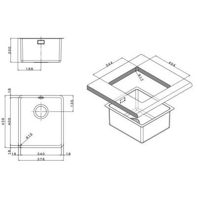 Будкрам купити Кухонна Мийка Apell Ferrara Plus FEM34UBC Brushed Кухонна Мийка Apell Ferrara Plus FEM34UBC Brushed 2