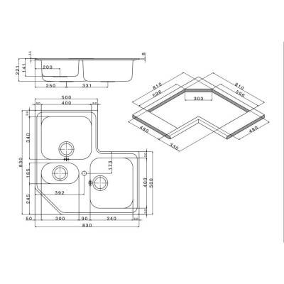 Будкрам купити Кухонна Мийка Apell Angolo ROAN3IAC Satin Кухонна Мийка Apell Angolo ROAN3IAC Satin 2