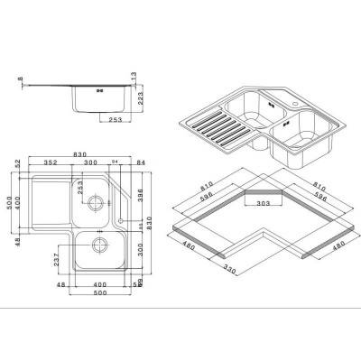 Будкрам купити Кухонна Мийка Apell Angolo ROAN2B90ILBC Brushed Кухонна Мийка Apell Angolo ROAN2B90ILBC Brushed 2