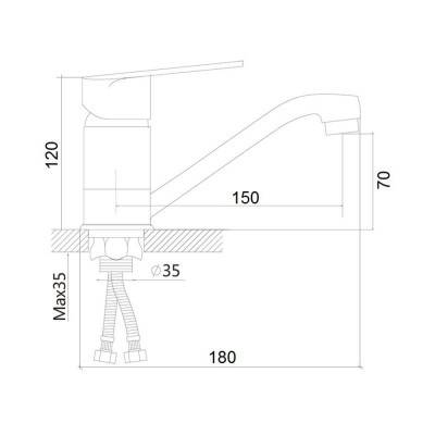Будкрам купить Смеситель для кухни Brinex 41C 003M Смеситель для кухни Brinex 41C 003M 2
