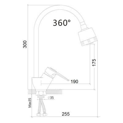 Будкрам купить Смеситель для кухни с рефлекторным изливом Brinex 41C 008BF Смеситель для кухни с рефлекторным изливом Brinex 41C 008BF 2