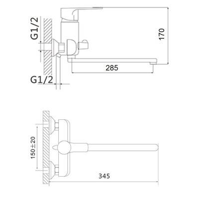 Будкрам купить Смеситель для ванны Brinex 31C 005N Смеситель для ванны Brinex 31C 005N 2