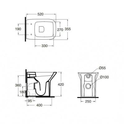 Будкрам купити Унітаз підлоговий Azzurra Prua PRU100B1PPRU1800F Унітаз підлоговий Azzurra Prua PRU100B1PPRU1800F 2