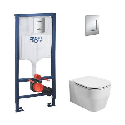 Будкрам купити Набір унітаз Azzurra Glaze GLZ100B1SOSK з сидінням Azzurra Glaze GLZ1800F + інсталяція Grohe Rapid SL 38772001