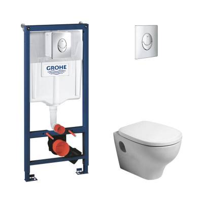 Будкрам купити Набір унітаз Azzurra Pratica PRA100B1SOSP з сидінням Azzurra Pratica PRA1800F + інсталяція Grohe Rapid SL 38721001