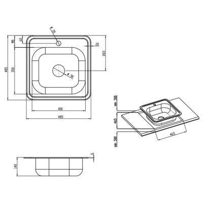 Будкрам купити Кухонна мийка Imperial 4848 Satin (IIMP484806SAT) Кухонна мийка Imperial 4848 Satin (IIMP484806SAT) 2