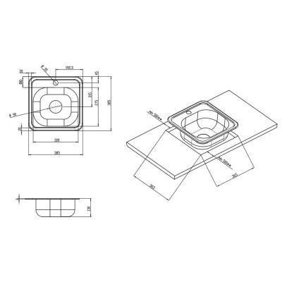 Будкрам купити Кухонна мийка Imperial 3838 Satin (IMP383806SAT) Кухонна мийка Imperial 3838 Satin (IMP383806SAT) 2